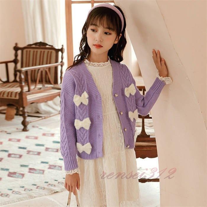 信頼 女の子 カーディガン 可愛いデザイン ニットカーディガン アウター ケーブル編み カーディガン サイズ 130cm Www Mindthevoice Be