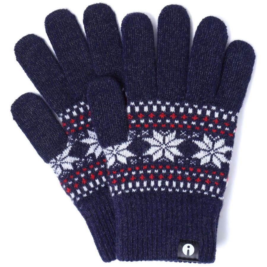 手袋 iTouch Gloves Patterns S アイタッチグローブ パターン Sサイズ レディース ジャカード ネイビー | 
