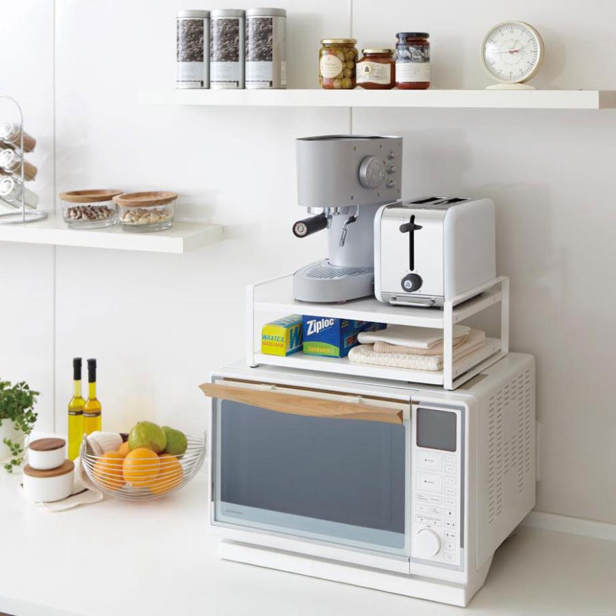 キッチン収納 山崎実業 正規品 TOWER タワー レンジ上ラック 収納ラック  ホワイト | tower