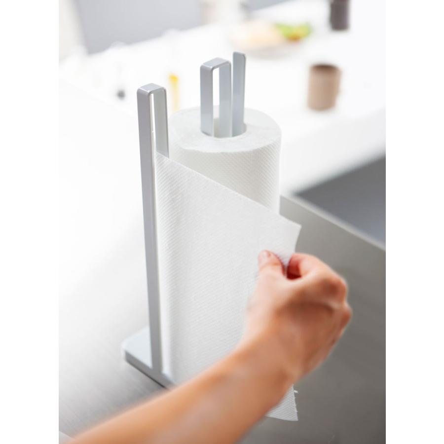キッチンペーパーホルダー 山崎実業 正規品 TOWER タワー 片手で切れるキッチンペーパーホルダー キッチンペーパー収納  ホワイト | tower | 03
