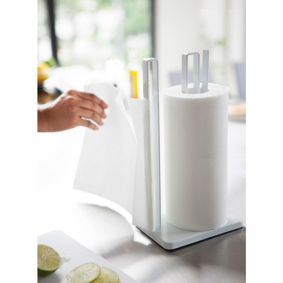 キッチンペーパーホルダー 山崎実業 正規品 TOWER タワー 片手で切れるキッチンペーパーホルダー キッチンペーパー収納  ホワイト | tower | 04