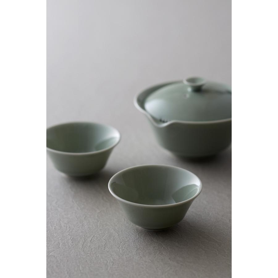 急須 WDH 宝瓶と湯呑み2個セット ダブリューディーエイチ 波佐見焼 青磁 |  | 01