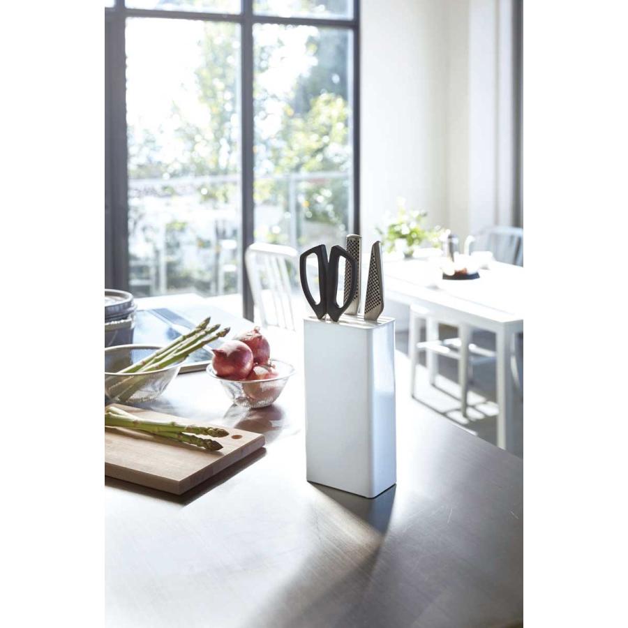 包丁スタンド 山崎実業 TOWER キッチンナイフ＆ハサミスタンド おしゃれ YAMAZAKI タワー ホワイト |  | 01