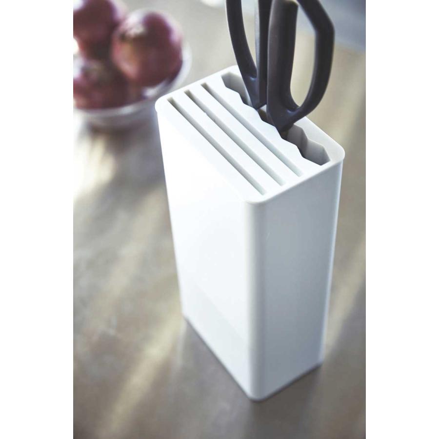 包丁スタンド 山崎実業 TOWER キッチンナイフ＆ハサミスタンド おしゃれ YAMAZAKI タワー ホワイト |  | 02