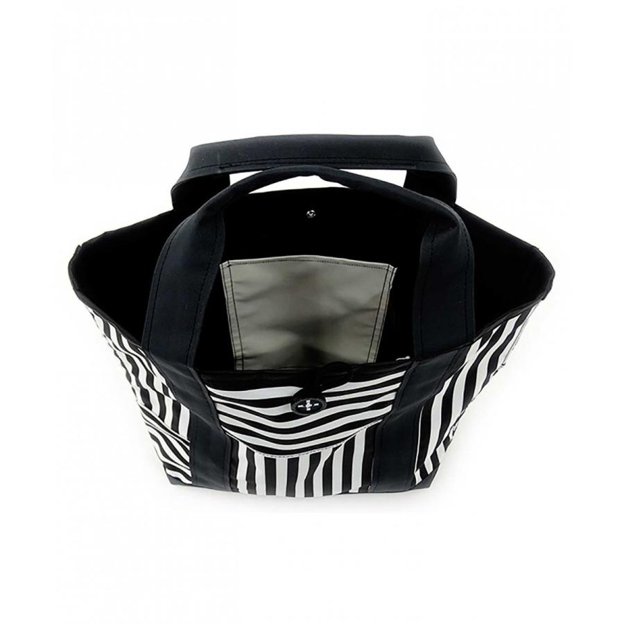 トートバッグ +RING 撥水トートバッグ Mサイズ おしゃれ プラスリング レディーストート Sr.155 ストライプ ブラック |  | 03