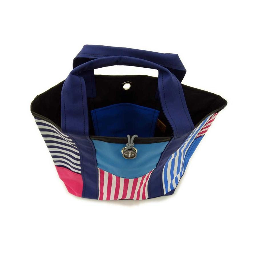 トートバッグ +RING 撥水トートバッグ Mサイズ おしゃれ プラスリング レディーストート Sr.109 ストライプ ブルー ピンク |  | 03