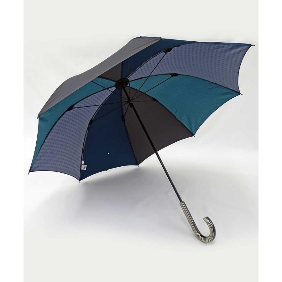 傘 +RING coco 65cm メンズ おしゃれ プラスリング 長傘 男性用 T524 ネイビー グレー |  | 01