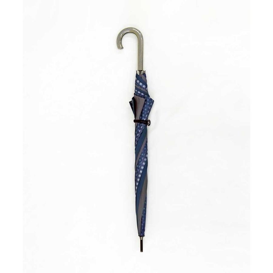 傘 +RING coco 65cm メンズ おしゃれ プラスリング 長傘 男性用 T524 ネイビー グレー |  | 04