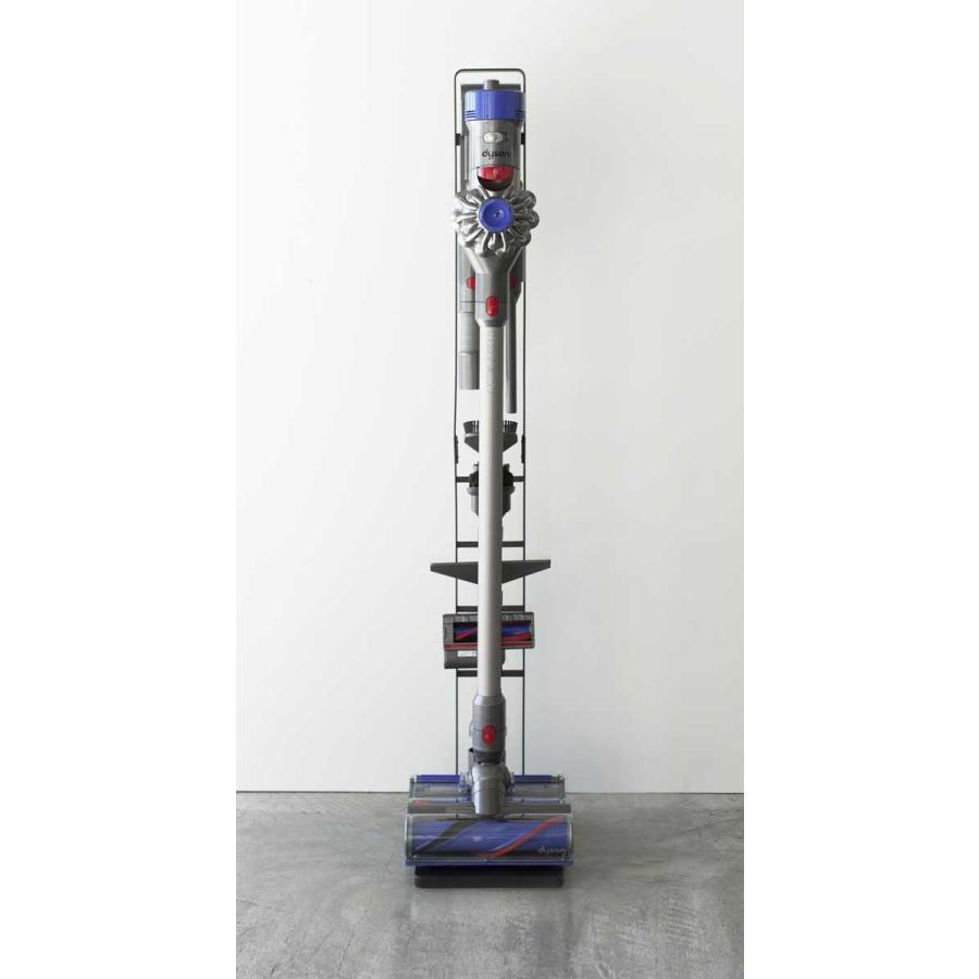 収納ラック 山崎実業 TOWER コードレスクリーナースタンド 掃除機 dyson ダイソン V10 V8 V7 V6 おしゃれ YAMAZAKI タワー ブラック｜back｜03