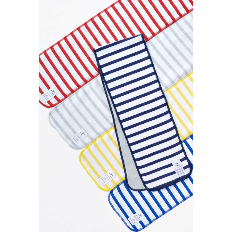 冷感タオル -℃ MINUS DEGREE SOFT SPORTS フェイスタオル おしゃれなボーダー柄！ マイナスディグリー ソフトスポーツ ブルー |  | 01