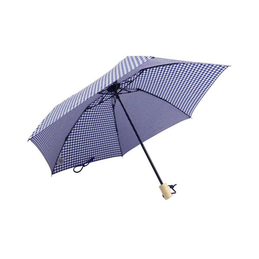 晴雨兼用傘 +RING coco 50cm 折りたたみ傘 レディース 折り畳み傘 日傘 雨傘 おしゃれ プラスリング 折傘 女性用 T668 ギンガムブルー |  | 01