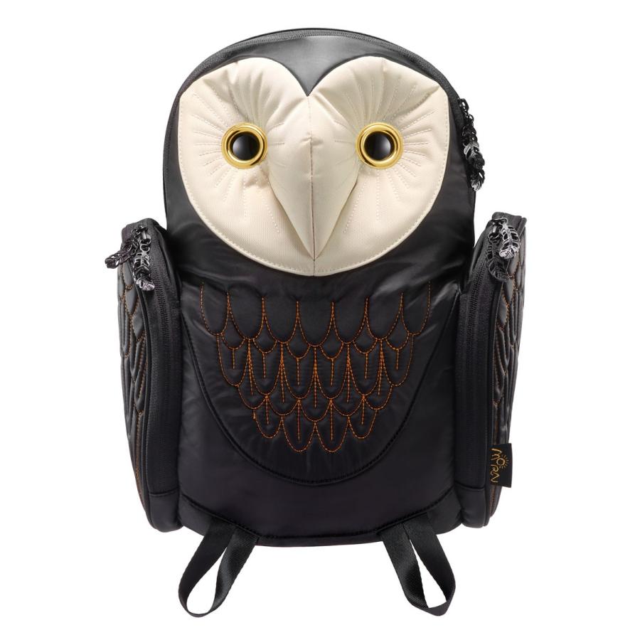 リュック MORN CREATIONS メンフクロウ バックパック Mサイズ 動物バッグ 取り出しやすい背面ポケット付き！ モーンクリエイションズ フクロウ M ブラック |  | 01