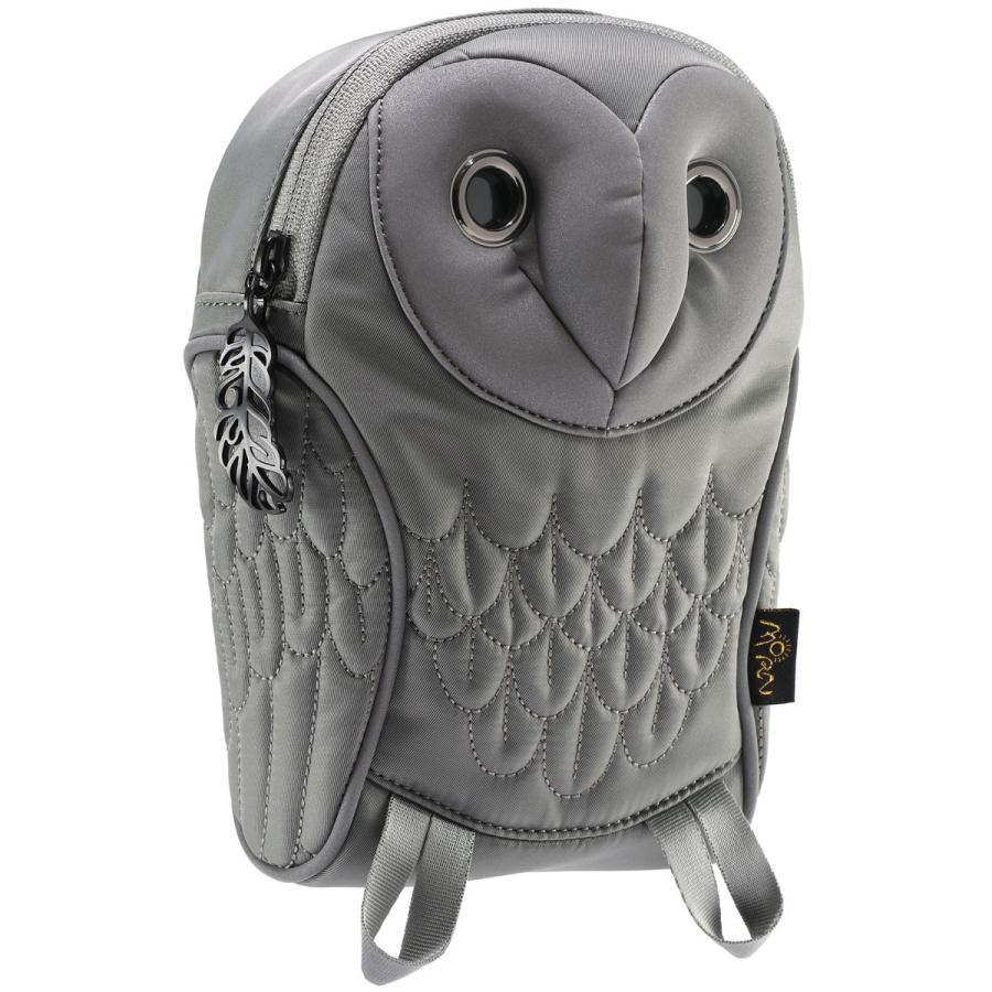 ポーチ MORN CREATIONS メンフクロウポーチ グロー 反射板付き うれしい撥水加工！ モーンクリエイションズ フクロウ グレー | 