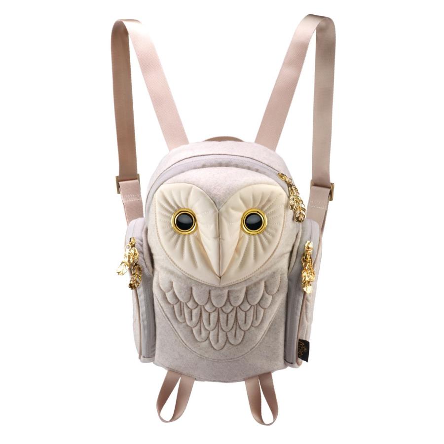 リュック MORN CREATIONS メンフクロウ バックパック レディース 動物バッグ 背面ポケット付き！ モーンクリエイションズ フクロウ フランネル ホワイト |  | 01