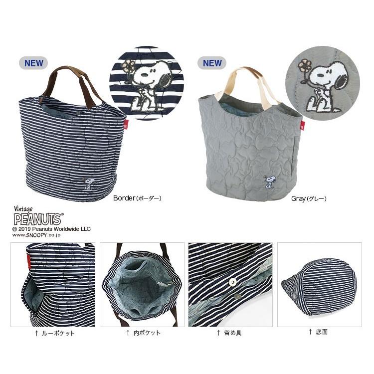 トートバッグ ルートート Sn ラウンドキルト ピーナッツ スヌーピー 通勤通学バッグ 大きめバッグ 肩掛け Rootote Round Peanuts 19春夏新作 グレー Back 通販 Yahoo ショッピング
