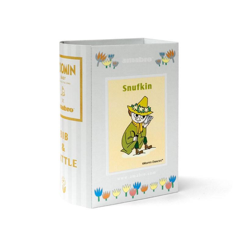 出産祝い アマブロ MOOMIN BABY BIB＆RATTLE 出産お祝いギフト amabro スタイとガラガラ  ギフトセット スナフキン | MOOMIN | 01