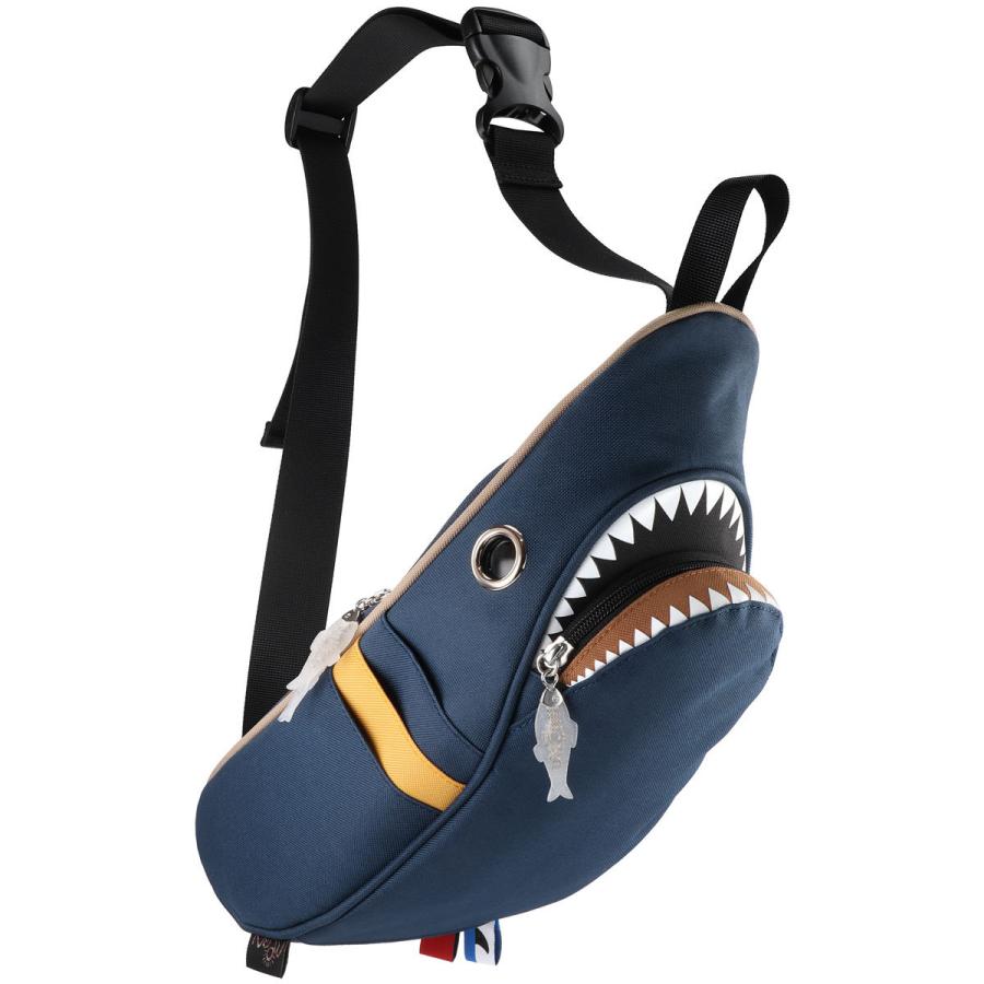 ウエストポーチ モーンクリエイションズ シャークウエストポーチ ウエストバッグ ウエストバック MORN CREATIONS SK-210 コンビ ネイビー/マスタード | 