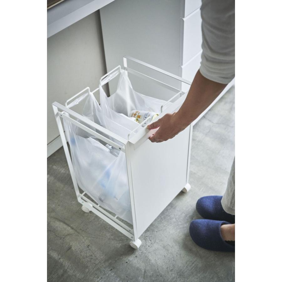 ゴミ箱 山崎実業 正規品 TOWER タワー 目隠し分別ダストワゴン 2分別 ダストボックス ごみ箱 ホワイト |  | 03