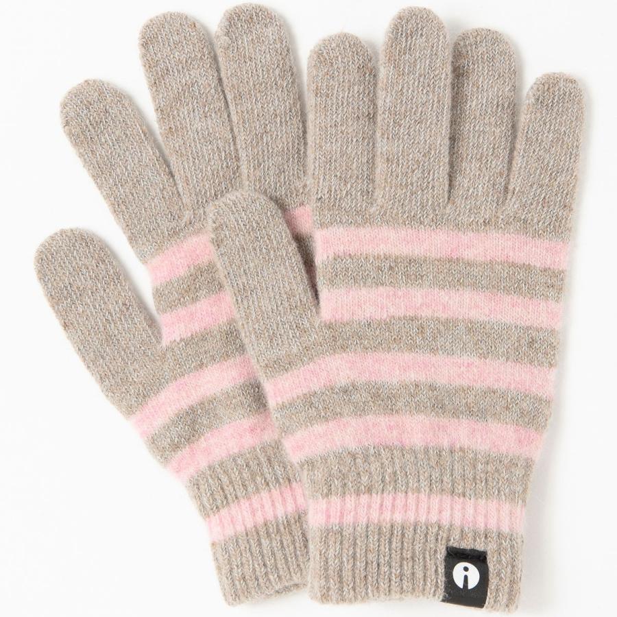 スマホ手袋 アイタッチグローブ Sサイズ スマホ対応手袋 Itouch Gloves レディースサイズ ストライプ ベージュxピンク Back 通販 Yahoo ショッピング