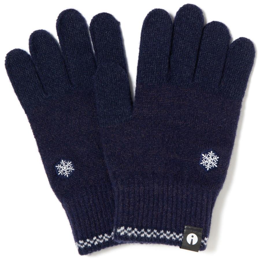 スマホ手袋 アイタッチグローブ Sサイズ スマホ対応手袋 iTouch Gloves レディースサイズ スノーフレーク ネイビー | 