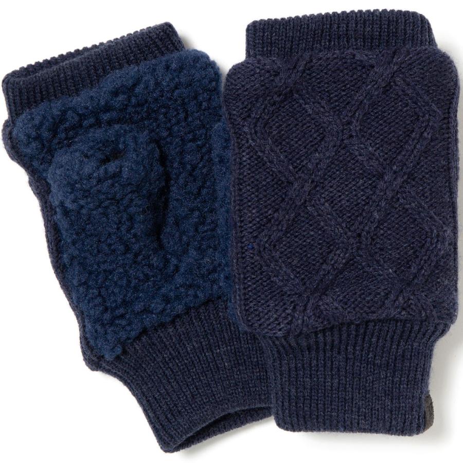 手袋 グッドファブリケーション フィンガーレスグローブ スマホ タッチパネル対応 GOOD FABRICATION FINGERLESS GLOVES Cable ネイビー | 