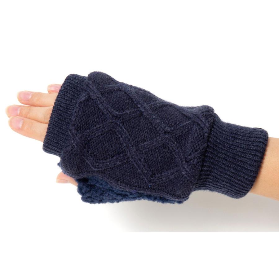 手袋 グッドファブリケーション フィンガーレスグローブ スマホ タッチパネル対応 GOOD FABRICATION FINGERLESS GLOVES Cable ネイビー |  | 01