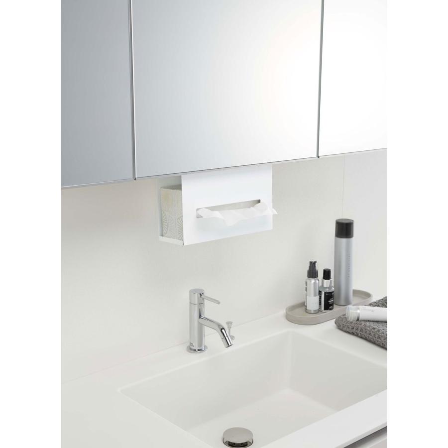 洗面所収納 山崎実業 正規品 TOWER タワー 洗面戸棚下ペーパーボックスホルダー 隙間収納 洗面戸棚下シリーズ ホワイト | tower | 02