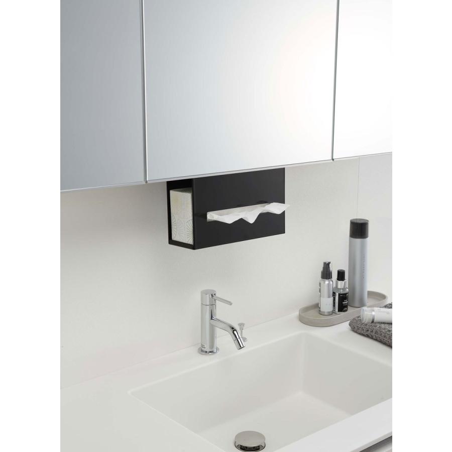 洗面所収納 山崎実業 正規品 TOWER タワー 洗面戸棚下ペーパーボックスホルダー 隙間収納 洗面戸棚下シリーズ ブラック | tower | 02