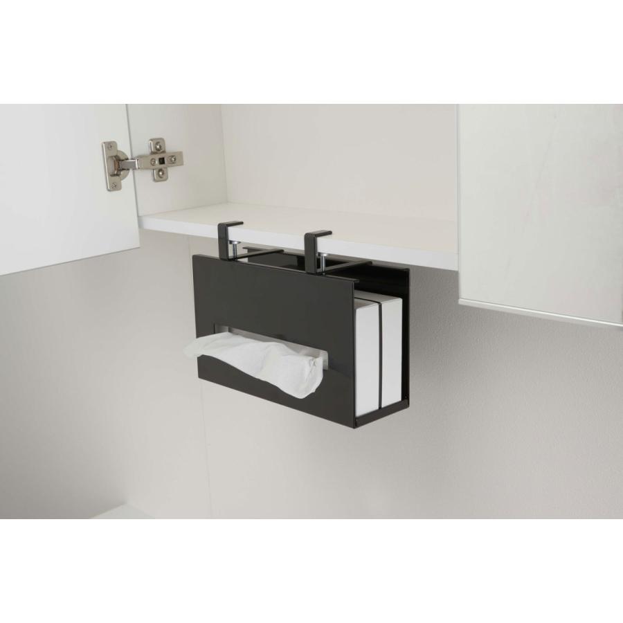 洗面所収納 山崎実業 正規品 TOWER タワー 洗面戸棚下ペーパーボックスホルダー 隙間収納 洗面戸棚下シリーズ ブラック | tower | 05