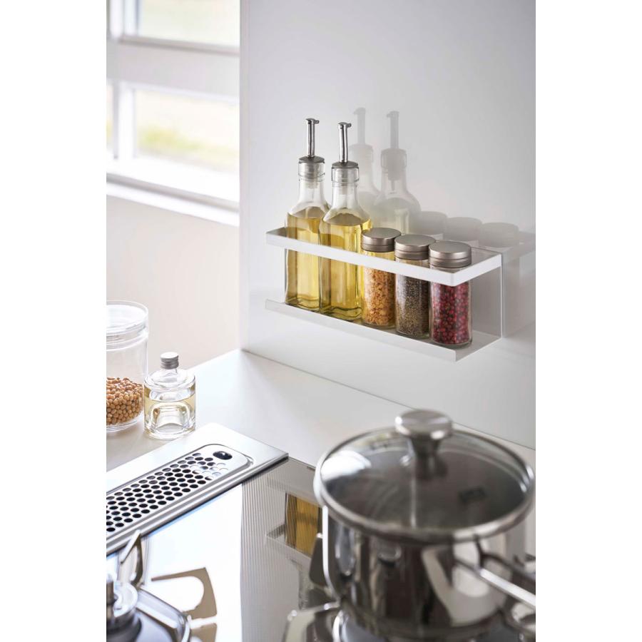 キッチン収納 山崎実業 正規品 TOWER タワー マグネットラック ワイド 収納ラック マグネットキッチンシリーズ ホワイト | tower | 01