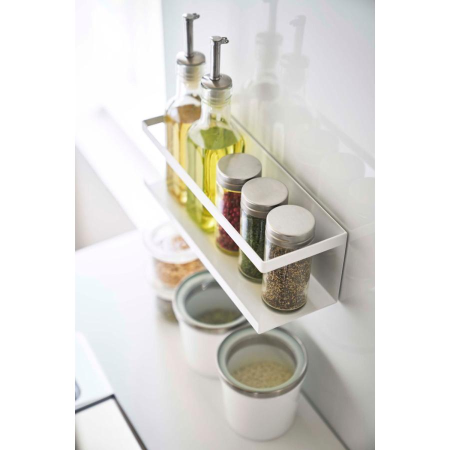 キッチン収納 山崎実業 正規品 TOWER タワー マグネットラック ワイド 収納ラック マグネットキッチンシリーズ ホワイト | tower | 03