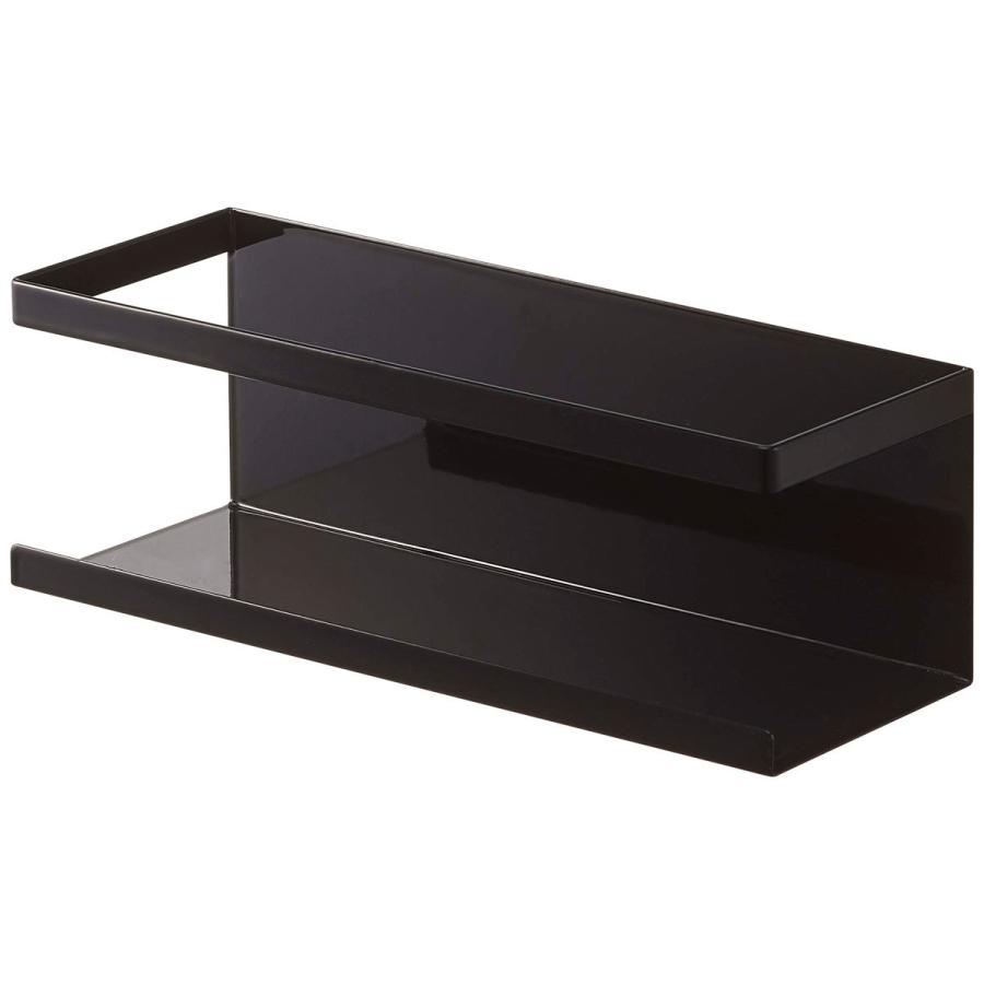 キッチン収納 山崎実業 正規品 TOWER タワー マグネットラック ワイド 収納ラック マグネットキッチンシリーズ ブラック | tower