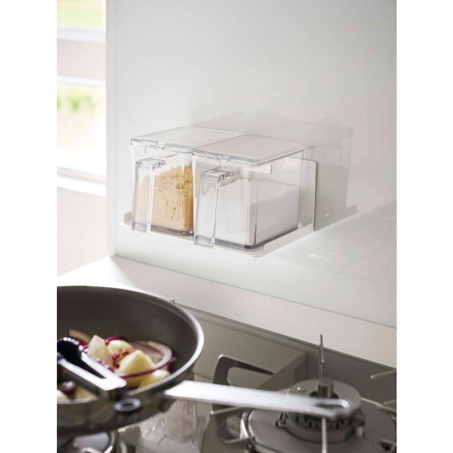 キッチン収納 山崎実業 正規品 TOWER タワー マグネット調味料ストッカーラック 収納ラック マグネットキッチンシリーズ ホワイト | tower | 02