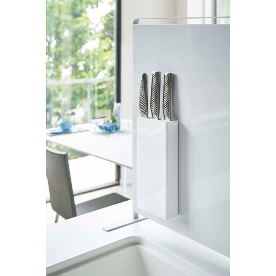 包丁スタンド 山崎実業 正規品 TOWER タワー マグネット包丁スタンド 包丁ケース 包丁差し 収納ケース マグネットキッチンシリーズ ホワイト | tower | 02