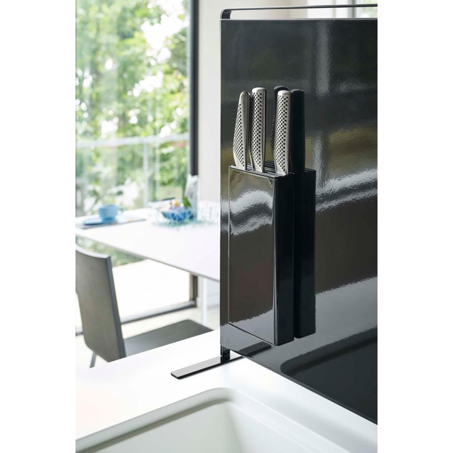 包丁スタンド 山崎実業 正規品 TOWER タワー マグネット包丁スタンド 包丁ケース 包丁差し 収納ケース マグネットキッチンシリーズ ブラック | tower | 02