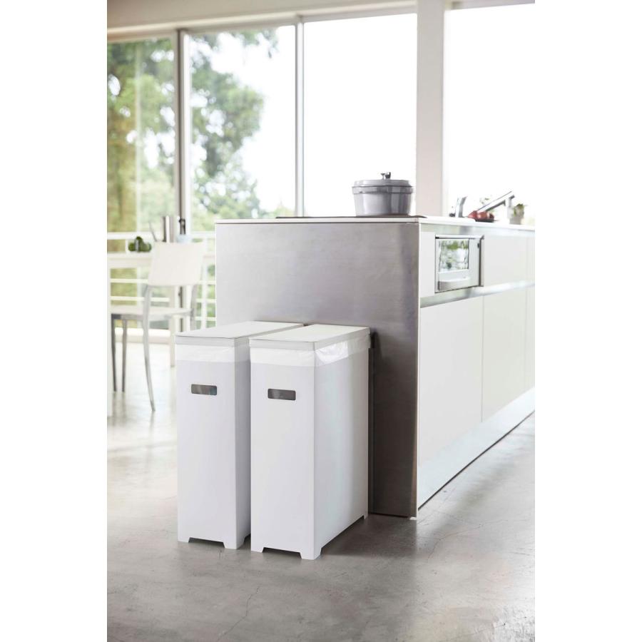 ゴミ箱 山崎実業 正規品 TOWER タワー スリム蓋付きゴミ箱 45L 2個組 ダストボックス ごみ箱 ホワイト＆ホワイト | tower | 01