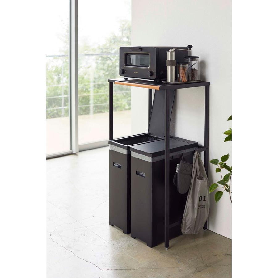 ゴミ箱 山崎実業 正規品 TOWER タワー スリム蓋付きゴミ箱 45L 2個組 ダストボックス ごみ箱 ブラック＆ブラック | tower | 04