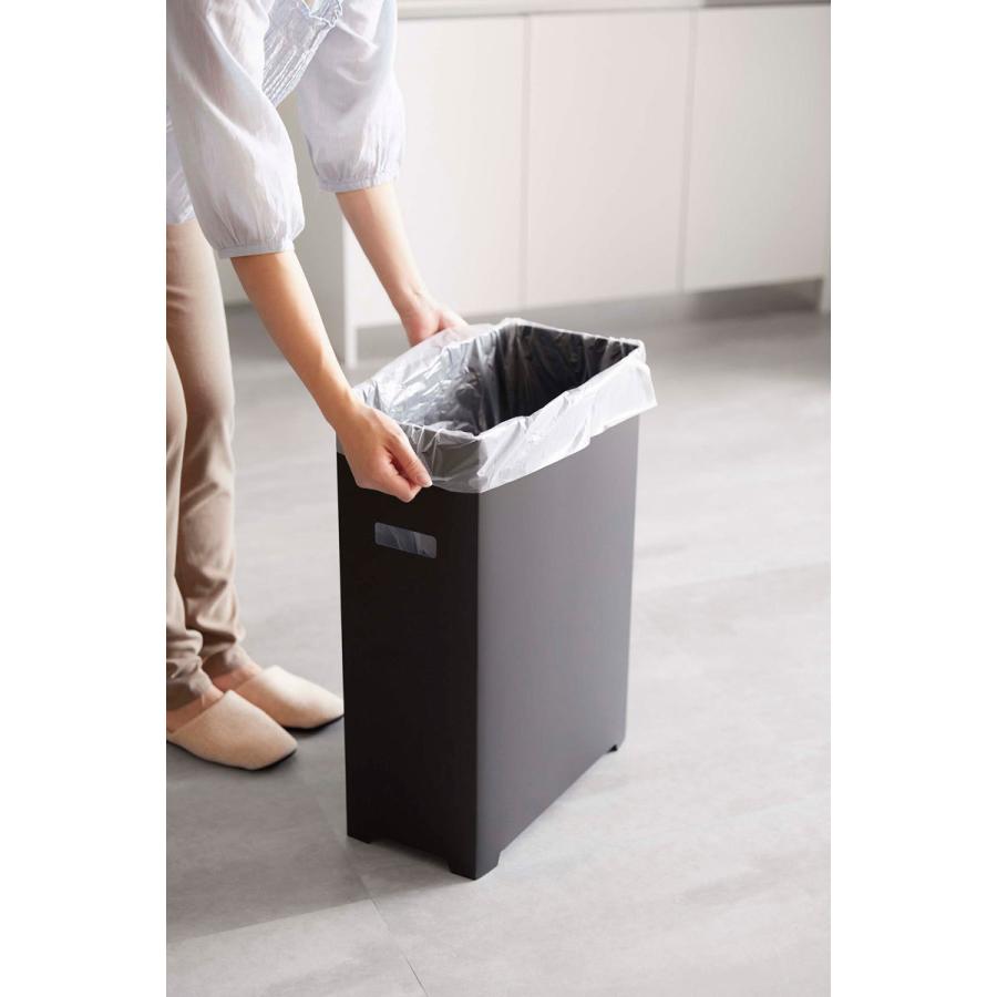 ゴミ箱 山崎実業 正規品 TOWER タワー スリム蓋付きゴミ箱 45L 2個組 ダストボックス ごみ箱 ブラック＆ブラック | tower | 05