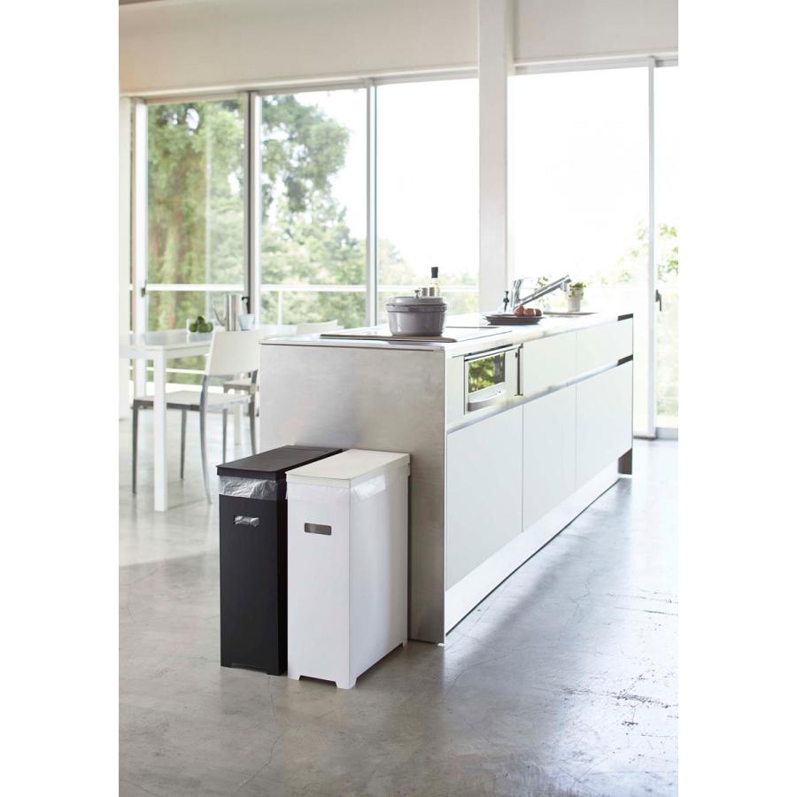 ゴミ箱 山崎実業 正規品 TOWER タワー スリム蓋付きゴミ箱 45L 2個組 ダストボックス ごみ箱 ホワイト＆ブラック | tower | 01