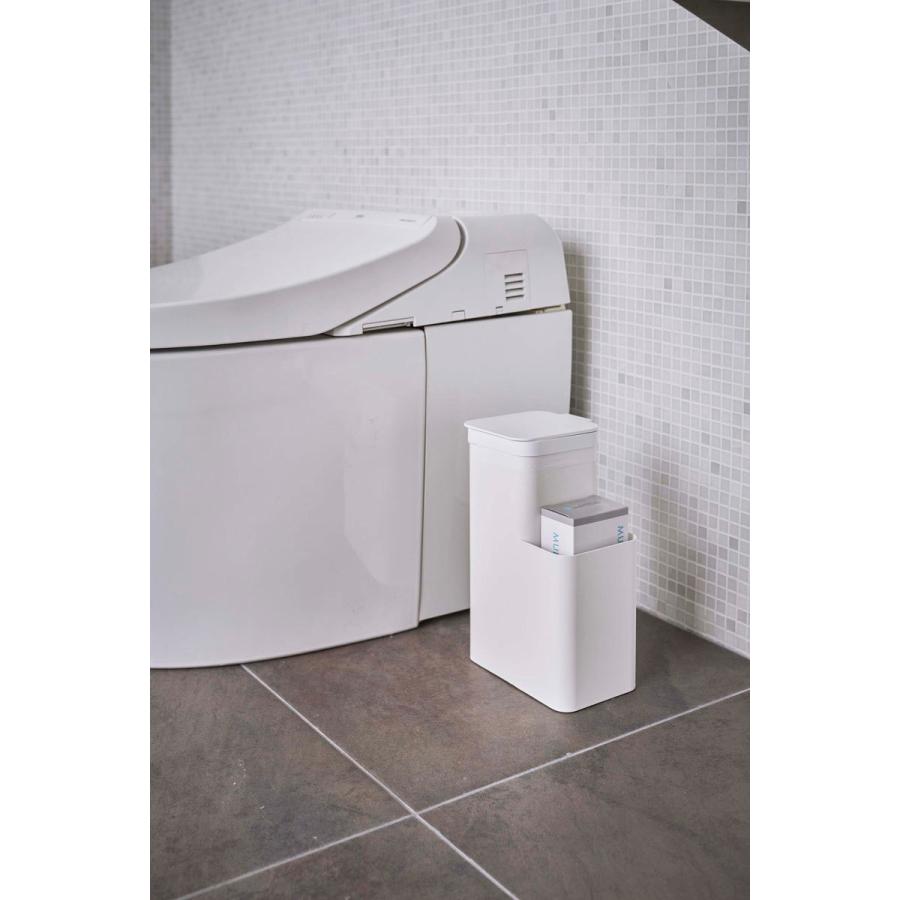 ゴミ箱 山崎実業 正規品 TOWER タワー 収納付きトイレポット ダストボックス ごみ箱 ホワイト | tower | 01