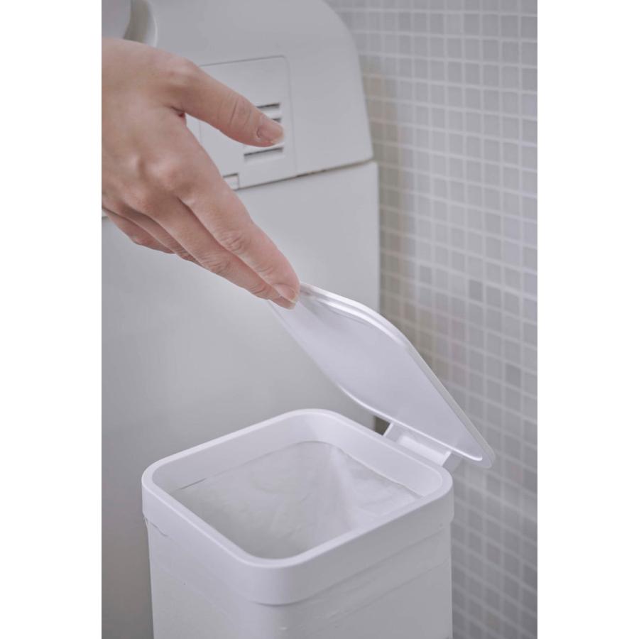 ゴミ箱 山崎実業 正規品 TOWER タワー 収納付きトイレポット ダストボックス ごみ箱 ホワイト | tower | 03