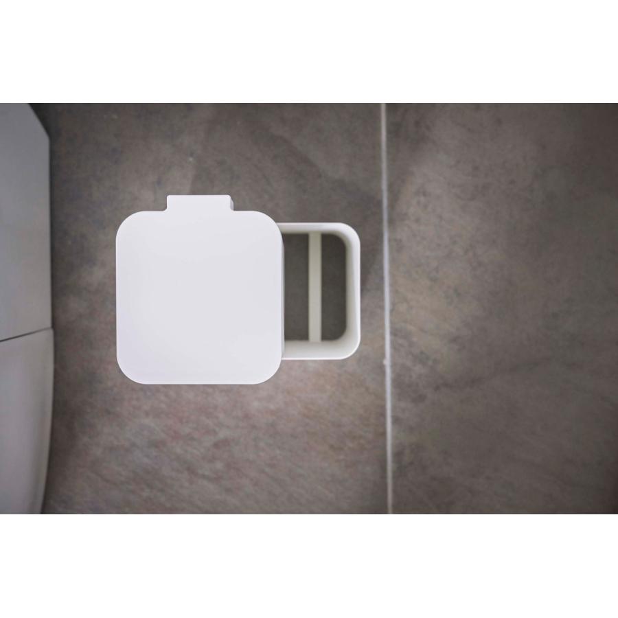 ゴミ箱 山崎実業 正規品 TOWER タワー 収納付きトイレポット ダストボックス ごみ箱 ホワイト | tower | 05