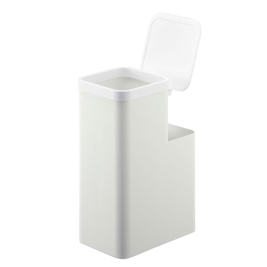 ゴミ箱 山崎実業 正規品 TOWER タワー 収納付きトイレポット ダストボックス ごみ箱 ホワイト | tower | 06