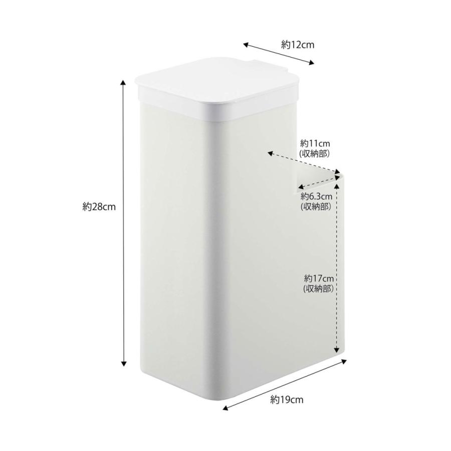 ゴミ箱 山崎実業 正規品 TOWER タワー 収納付きトイレポット ダストボックス ごみ箱 ホワイト | tower | 09