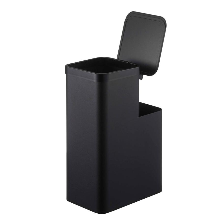 ゴミ箱 山崎実業 正規品 TOWER タワー 収納付きトイレポット ダストボックス ごみ箱 ブラック | tower | 06