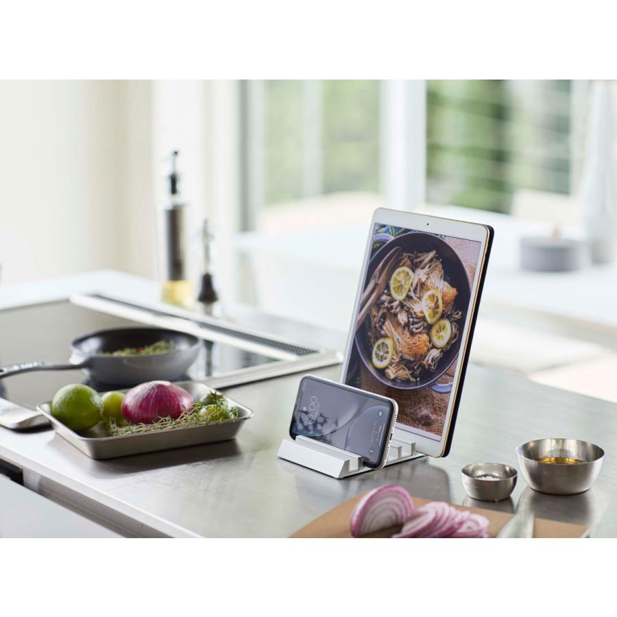 スマホ対応 山崎実業 正規品 TOWER タワー タブレットスタンド スマートフォン・タブレットPC対応ホルダー ホワイト | tower | 01