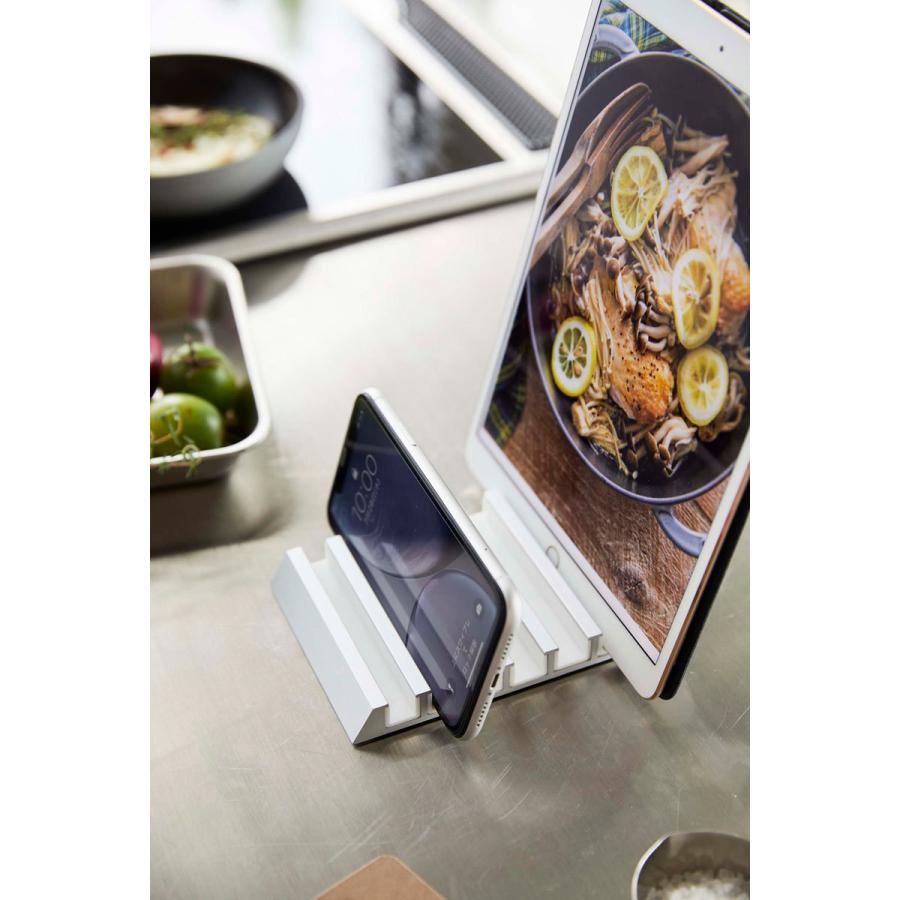 スマホ対応 山崎実業 正規品 TOWER タワー タブレットスタンド スマートフォン・タブレットPC対応ホルダー ホワイト | tower | 03