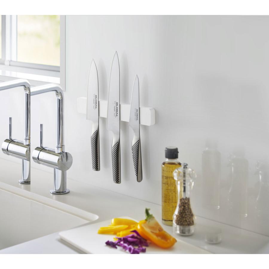 包丁スタンド 山崎実業 正規品 TOWER タワー マグネット＆ウォール包丁ホルダー W25 包丁ケース 包丁差し 収納ケース ホワイト | tower | 01