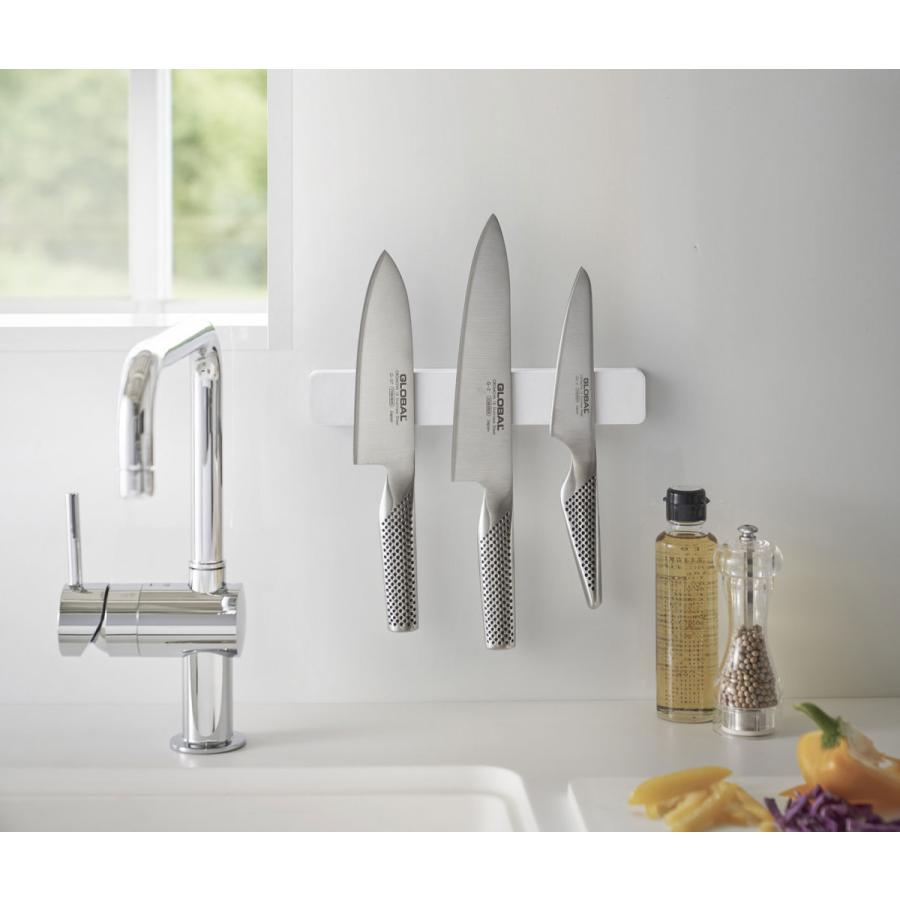 包丁スタンド 山崎実業 正規品 TOWER タワー マグネット＆ウォール包丁ホルダー W25 包丁ケース 包丁差し 収納ケース ホワイト | tower | 03