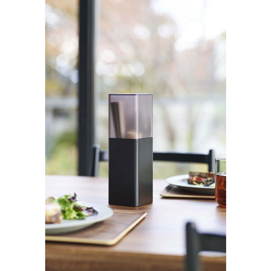 カトラリーケース 山崎実業 正規品 TOWER タワー 蓋付きカトラリースタンド カトラリー収納 箸入れ 箸立て ブラック | tower | 01